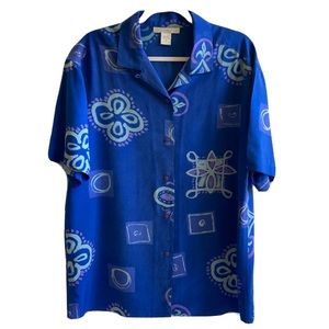 Vintage The Limited 100% Silk 90’s Blue Blouse Size Medium